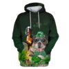 Bulldog Custom T-shirt - Hoodies Apparel HD-PET110456 3D Custom Fleece Hoodies Hoodie S