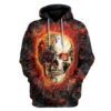 Burnt Skull Rose And Butterfly Custom T-Shirts Hoodies Apparel SK-DT3101205 3D Custom Fleece Hoodies Hoodie S