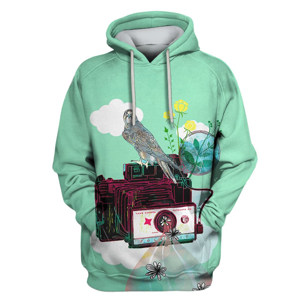 Camera with bird Custom T-shirt - Hoodies Apparel HD-GH110572 3D Custom Fleece Hoodies Hoodie S