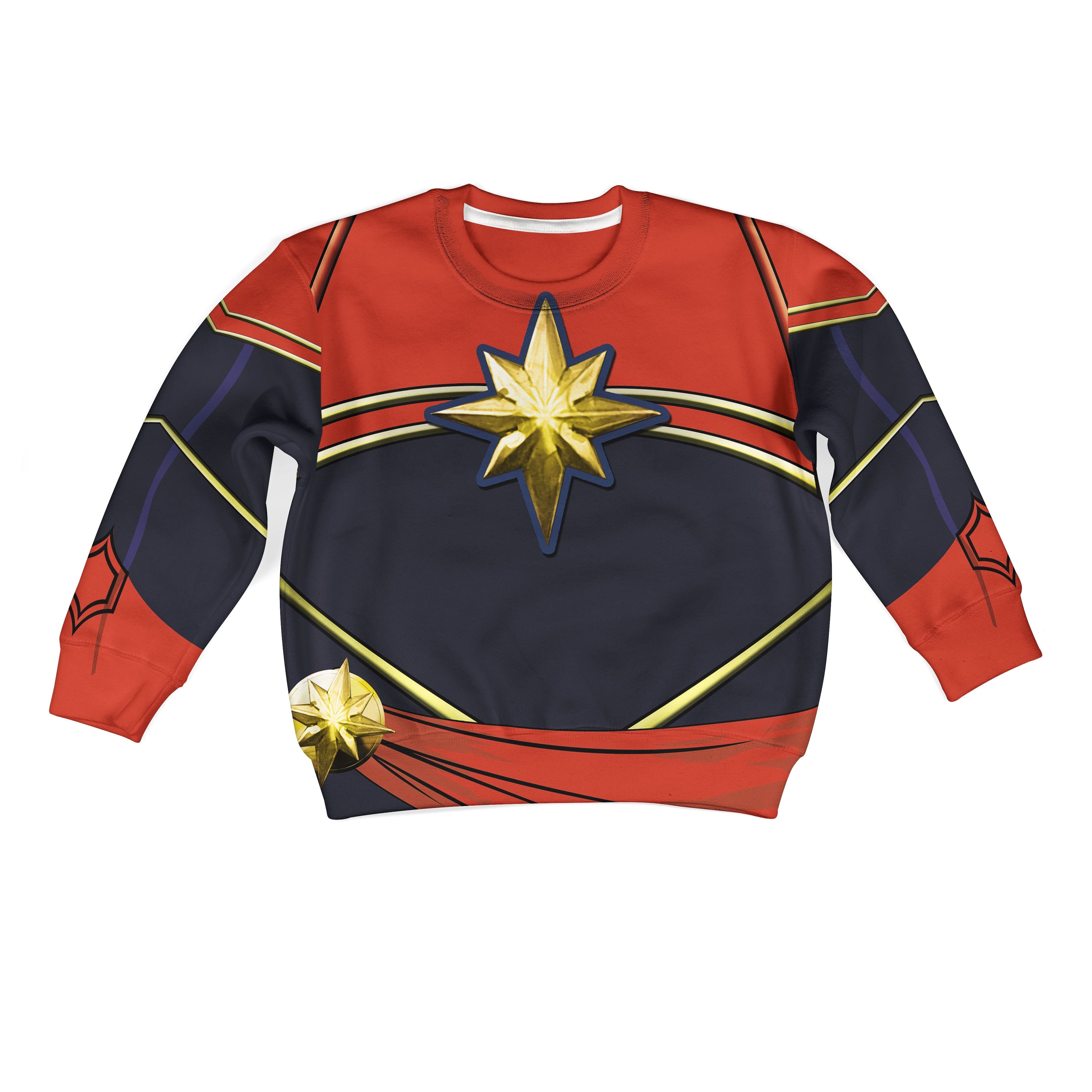 Captain Marvel Custom Hoodies T-shirt Apparel HD-MV110738K kid 3D apparel Kid Sweatshirt S/6-8