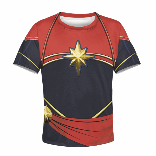 Captain Marvel Custom Hoodies T-shirt Apparel HD-MV110738K kid 3D apparel Kid T-Shirt XS