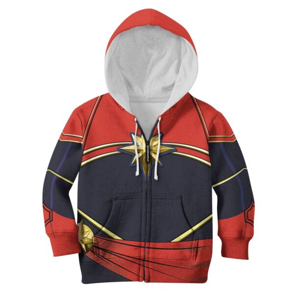 Captain Marvel Custom Hoodies T-shirt Apparel HD-MV110738K kid 3D apparel Kid Zip Hoodie S/6-8
