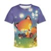 Cartoon fox listening radio Kid Custom Hoodies T-shirt Apparel HD-PET110332K kid 3D apparel Kid T-Shirt XS