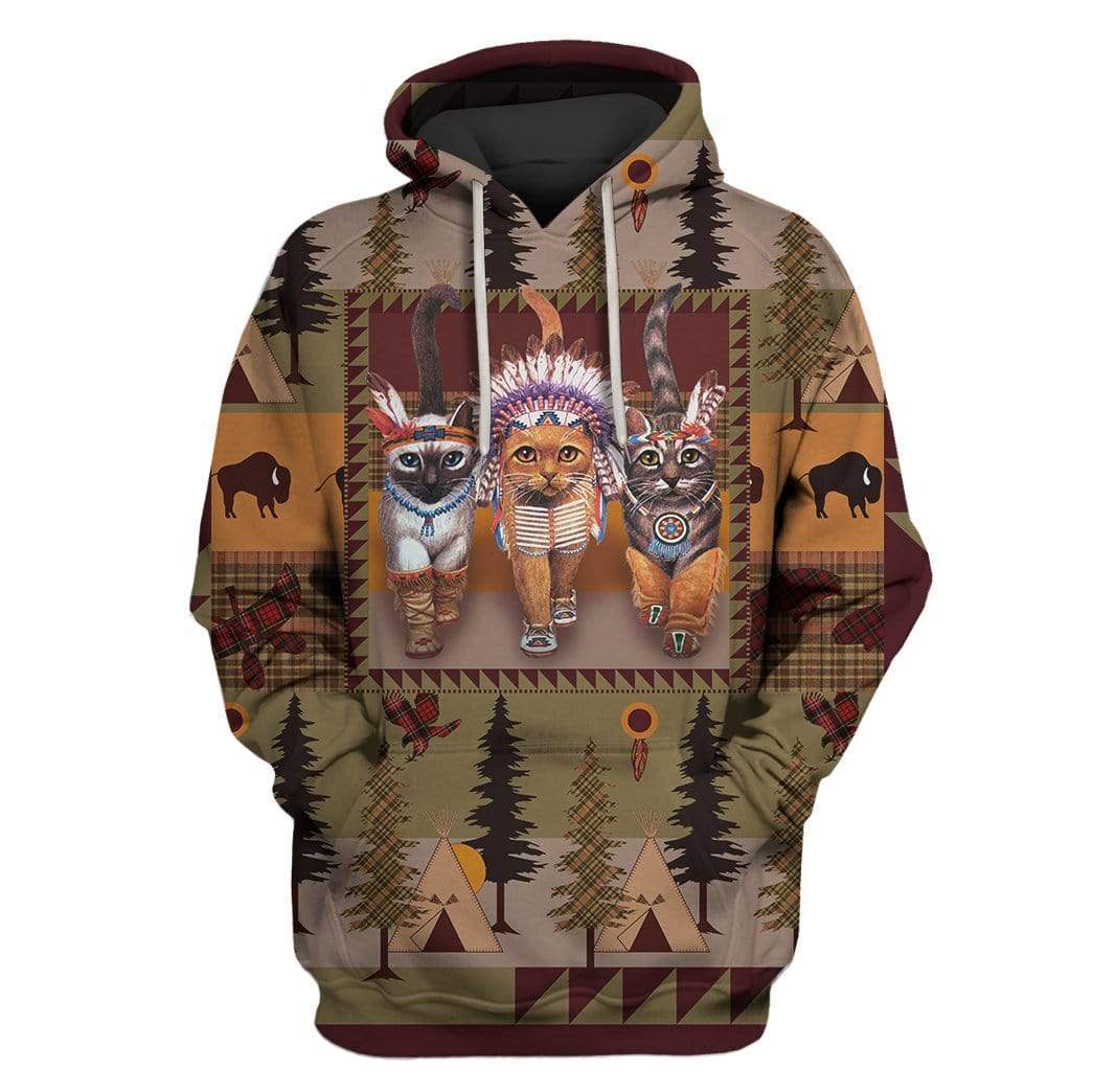 Cat Aborigines Custom T-shirt - Hoodies Apparel HD-GH110676 3D Custom Fleece Hoodies Hoodie S