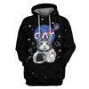CAT ASTRONAUT Custom T-shirt - Hoodies Apparel HD-GH110460 3D Custom Fleece Hoodies Hoodie S