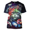 Cat in the space with planet Custom T-shirt - Hoodies Apparel GH110381 3D Custom Fleece Hoodies T-Shirt S