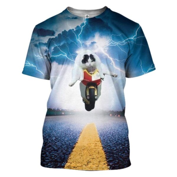 Cat Motorbike Racing Custom T-Shirts Hoodies Apparel CT-TA0201205 3D Custom Fleece Hoodies T-Shirt S 