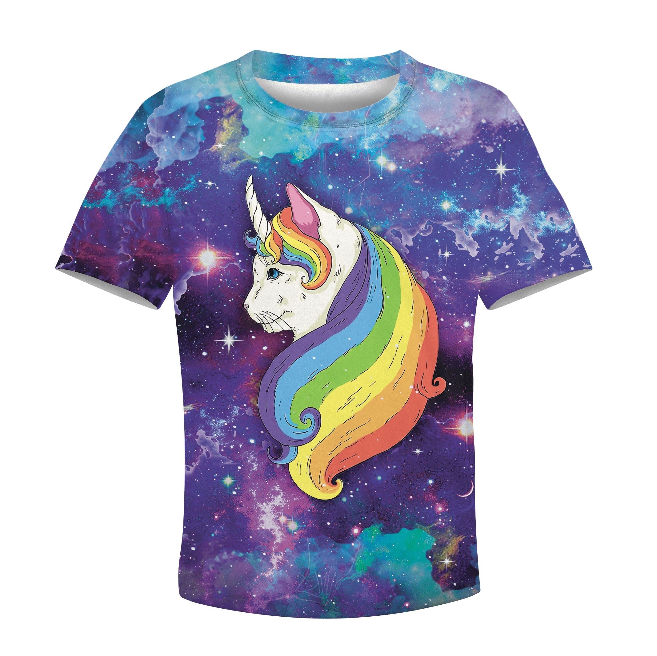 Cat Unicorn In Galaxy Custom Hoodies T-shirt Apparel HD-UNI110134K kid 3D apparel Kid T-Shirt XS