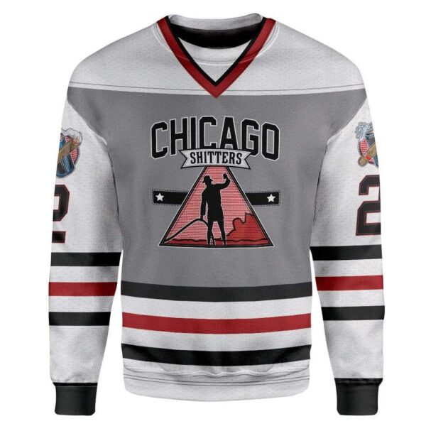 Chicago Shitters Christmas Vacation Hockey Jersey Custom T-Shirts Hoodies Apparel SP-QM1012191 3D Custom Fleece Hoodies Long Sleeve S