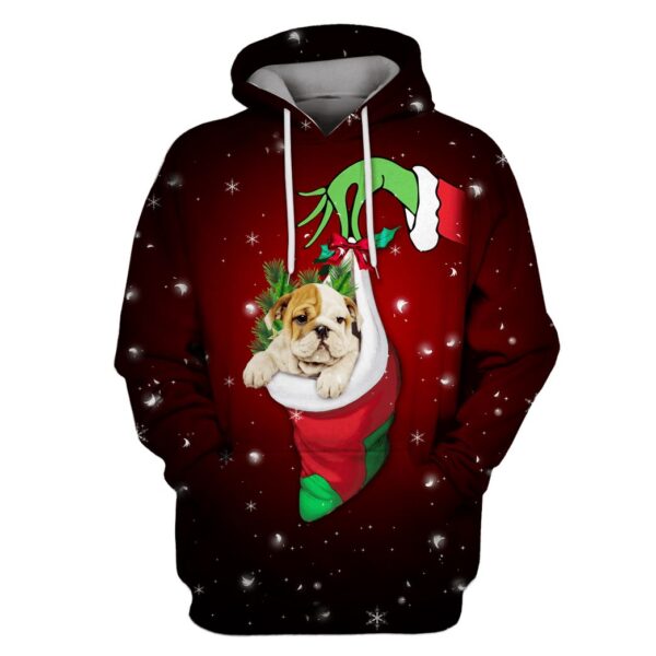 Christmas bulldog Custom T-shirt - Hoodies Apparel MV110585 3D Custom Fleece Hoodies Hoodie S 