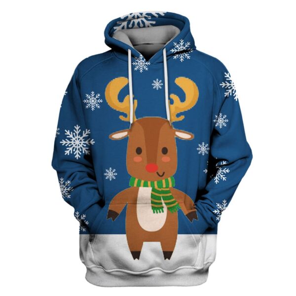 Christmas Santa Reindeer Custom T-shirt - Hoodies Apparel HD-UGL110162 3D Custom Fleece Hoodies Hoodie S 