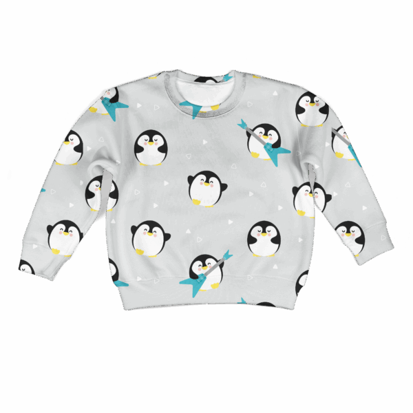 Chubby Penguin Playing Music Custom Hoodies T-shirt Apparel HD-PET110362K kid 3D apparel Kid Sweatshirt S/6-8
