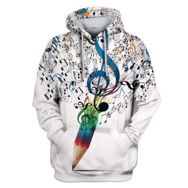 Color pencil with music Custom T-shirt - Hoodies Apparel HD-GH110459 3D Custom Fleece Hoodies Hoodie S