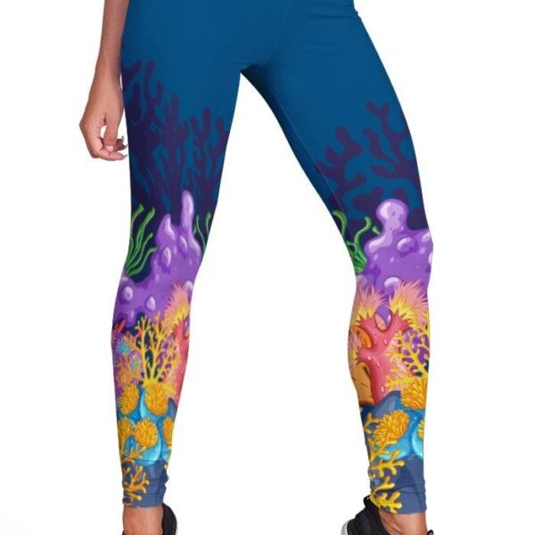 Coral Full Print Leggings 3d legging Leggings 