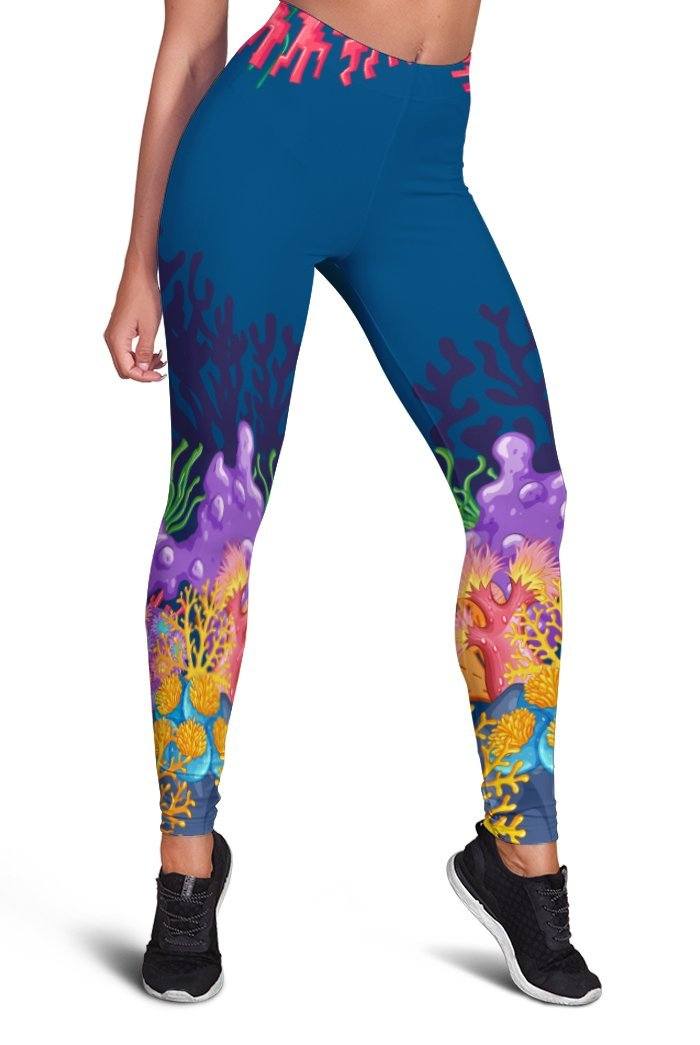 Coral Full Print Leggings 3d legging Leggings