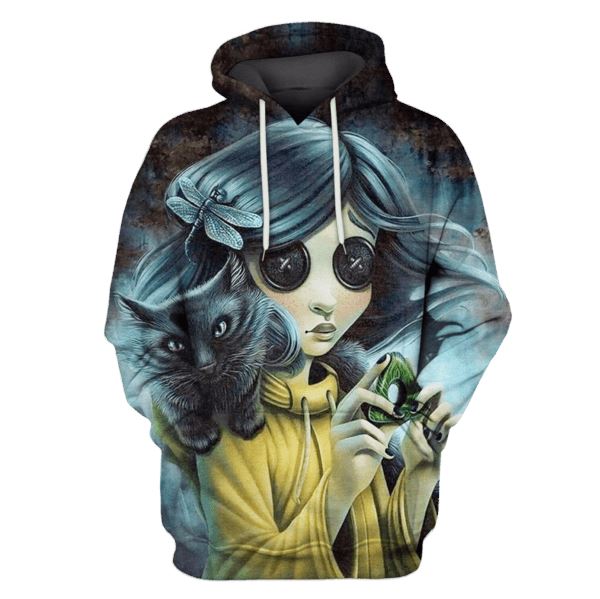 Coraline and black cat Hoodies - T-Shirts Apparel MV110217 3D Custom Fleece Hoodies Hoodie S 