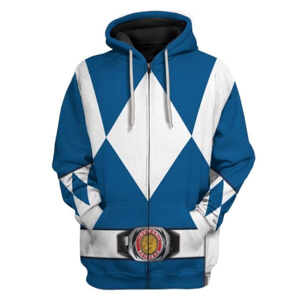 Cosplay Blue Power Ranger Custom T-Shirts Hoodies Apparel HD-QM0102204 3D Custom Fleece Hoodies Zip Hoodie S 