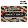 Gearhumans 3D Barber Shop Custom Name Doormat