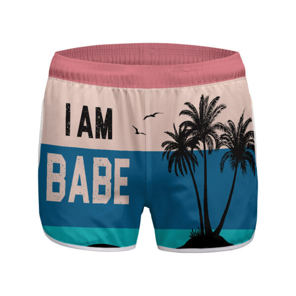 Gearhumans 3D Couple Matching I Am Babe Custom Women Beach Shorts
