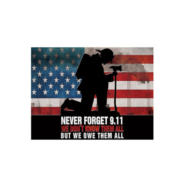 Gearhumans 3D Firefighter Patriot Day Never Forget Custom Yard Sign