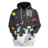 Gearhuman 3 Autism Nasa Astronaut Custom T-Shirts Hoodies Apparel HD-QM0301203 3D Custom Fleece Hoodies Hoodie S
