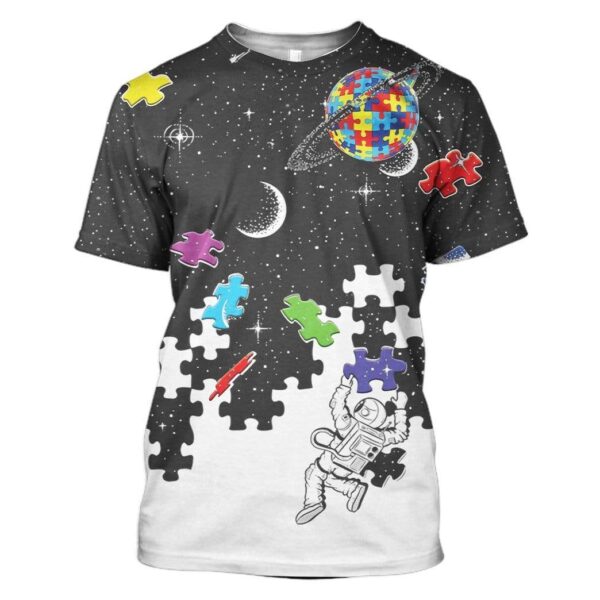 Gearhuman 3 Autism Nasa Astronaut Custom T-Shirts Hoodies Apparel HD-QM0301203 3D Custom Fleece Hoodies T-Shirt S 