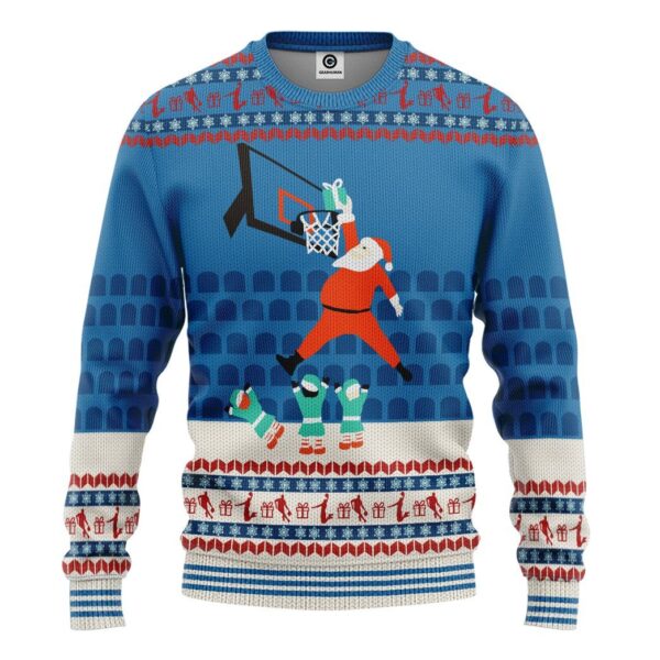 Gearhuman 3D 24 KB Santa Claus Basketball Christmas Ugly Sweater Custom Tshirt Hoodie Apparel GV20101 3D Apparel Long Sleeve S