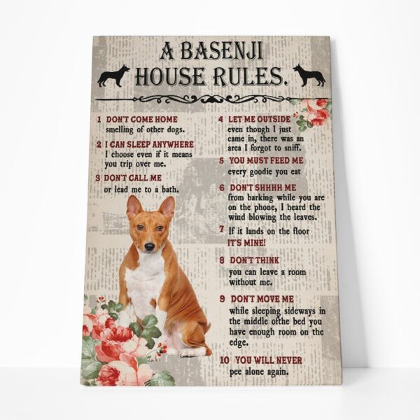 Gearhuman 3D A Basenji House Rules Canvas GK040223 Canvas 1 Piece Non Frame M
