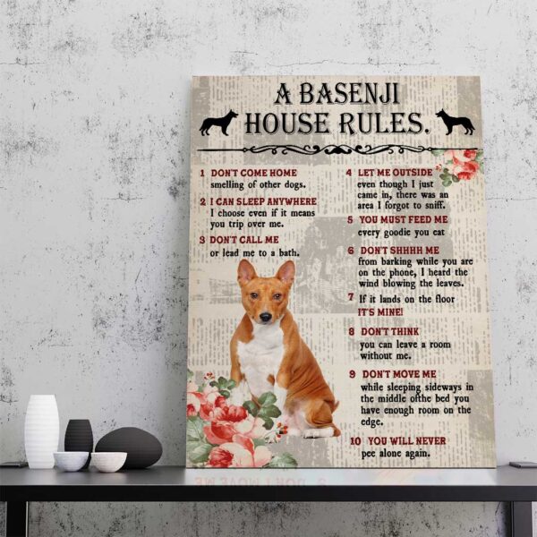 Gearhuman 3D A Basenji House Rules Canvas GK040223 Canvas