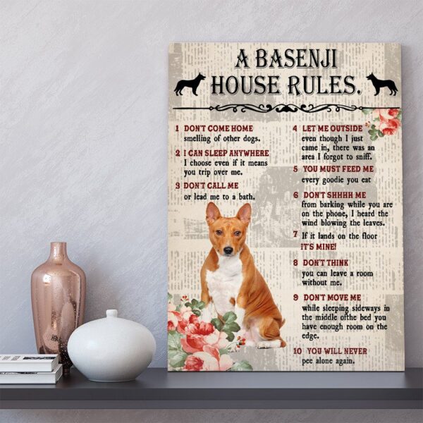 Gearhuman 3D A Basenji House Rules Canvas GK040223 Canvas