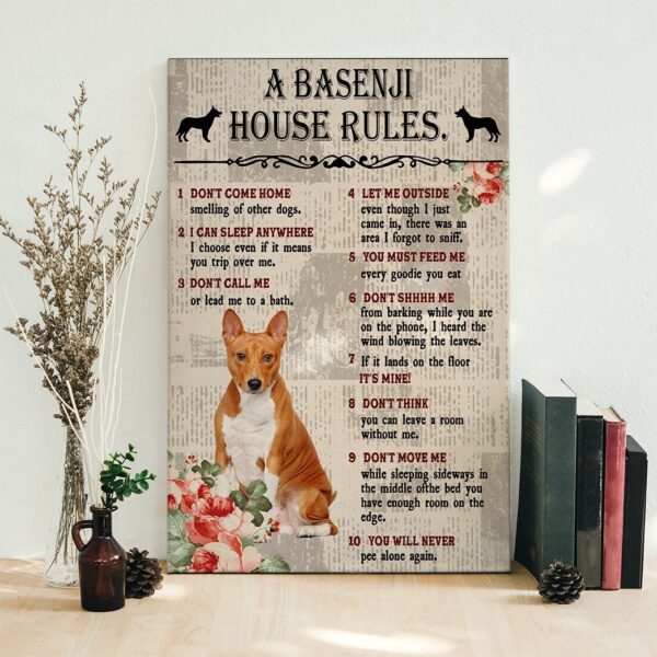 Gearhuman 3D A Basenji House Rules Canvas GK040223 Canvas