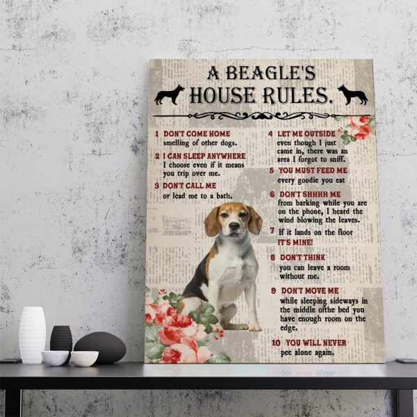 Gearhuman 3D A Beagles House Rules Canvas GK290123 Canvas