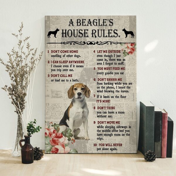 Gearhuman 3D A Beagles House Rules Canvas GK290123 Canvas