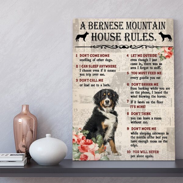 Gearhuman 3D A Bernese Mountain House Rules Canvas GK040221 Canvas