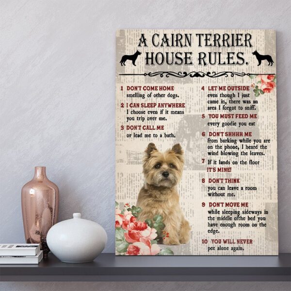 Gearhuman 3D A Cairn Terrier House Rules Canvas GK040220 Canvas