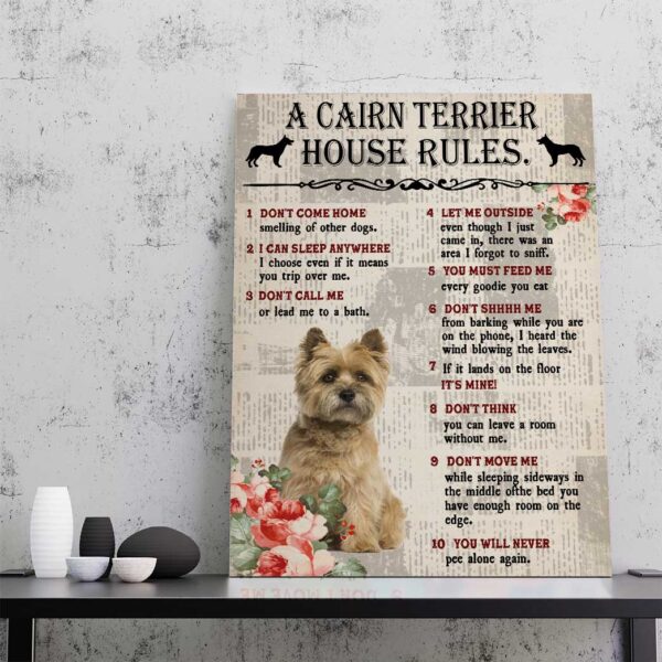 Gearhuman 3D A Cairn Terrier House Rules Canvas GK040220 Canvas