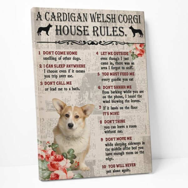 Gearhuman 3D A Cardigan Welsh Corgi House Rules Canvas GK040219 Canvas