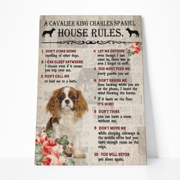 Gearhuman 3D A Cavalier King Charles Spaniel House Rules Canvas GK040218 Canvas 1 Piece Non Frame M