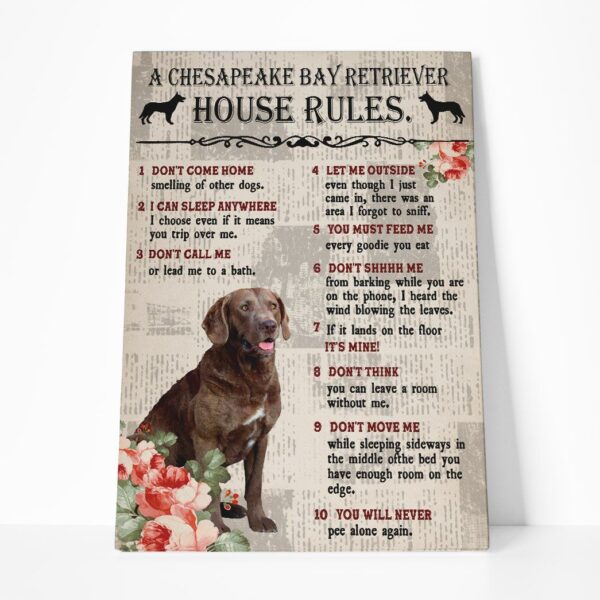 Gearhuman 3D A Chesapeake Bay Retriever House Rules Canvas GK040217 Canvas 1 Piece Non Frame M