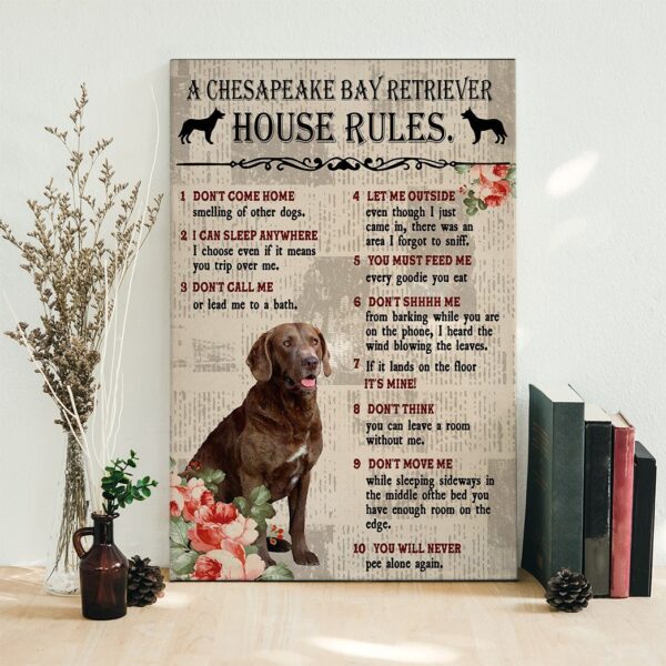 Gearhuman 3D A Chesapeake Bay Retriever House Rules Canvas GK040217 Canvas