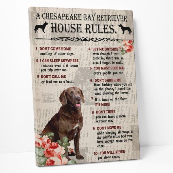 Gearhuman 3D A Chesapeake Bay Retriever House Rules Canvas GK040217 Canvas