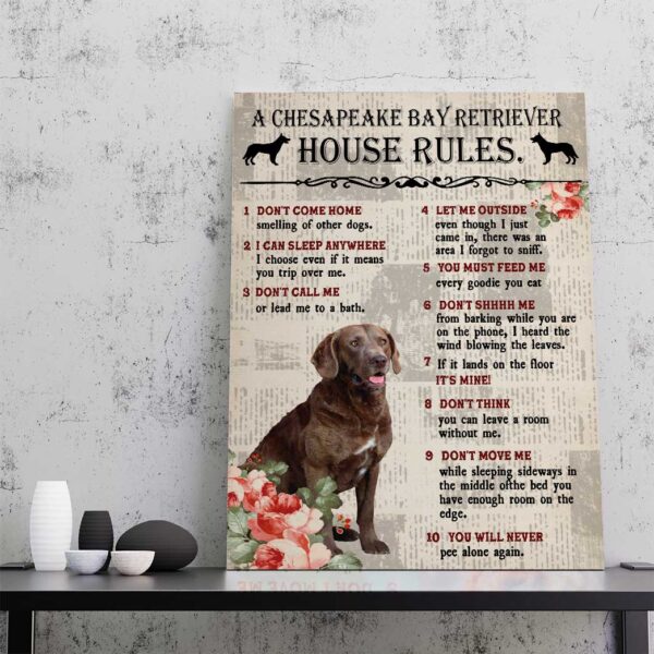 Gearhuman 3D A Chesapeake Bay Retriever House Rules Canvas GK040217 Canvas