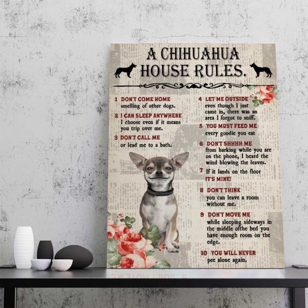 Gearhuman 3D A Chihuahua House Rules Canvas GK040210 Canvas