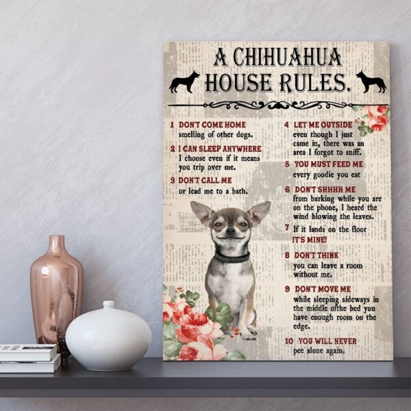 Gearhuman 3D A Chihuahua House Rules Canvas GK040210 Canvas