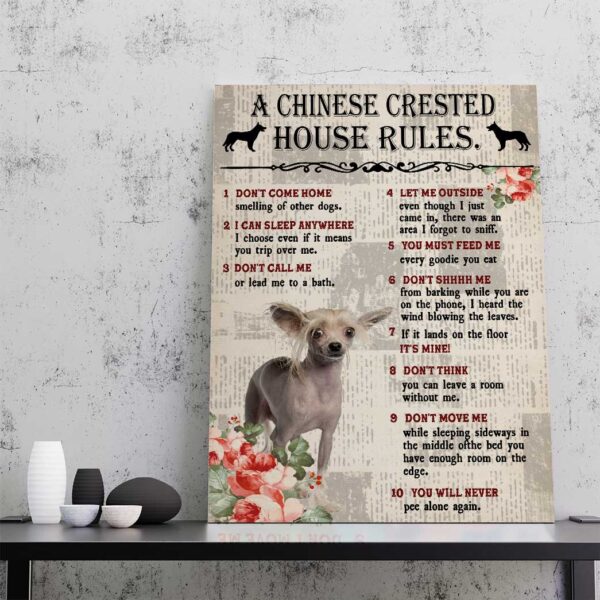 Gearhuman 3D A Chinese Crested House Rules Canvas GK040265 Canvas