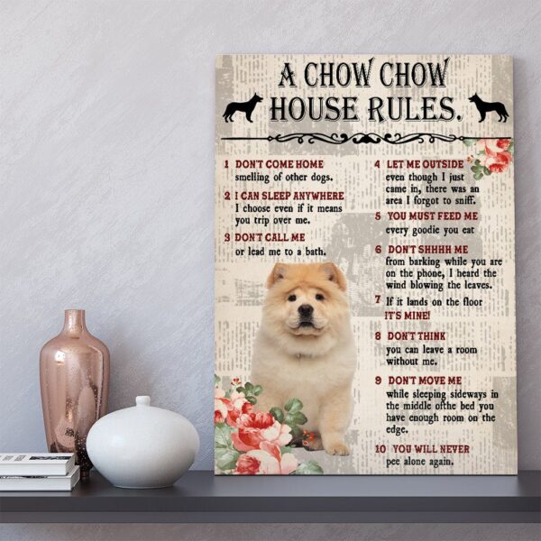 Gearhuman 3D A Chow Chow House Rules Canvas GK040251 Canvas
