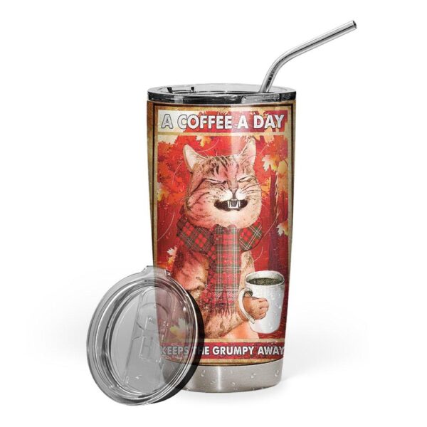 Gearhuman 3D A Coffee A Day Custom Design Vacuum Insulated Tumbler GV08091 Tumbler 20oz 