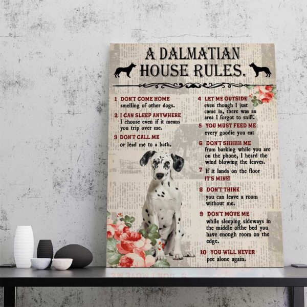 Gearhuman 3D A Dalmatian House Rules Canvas GK040216 Canvas
