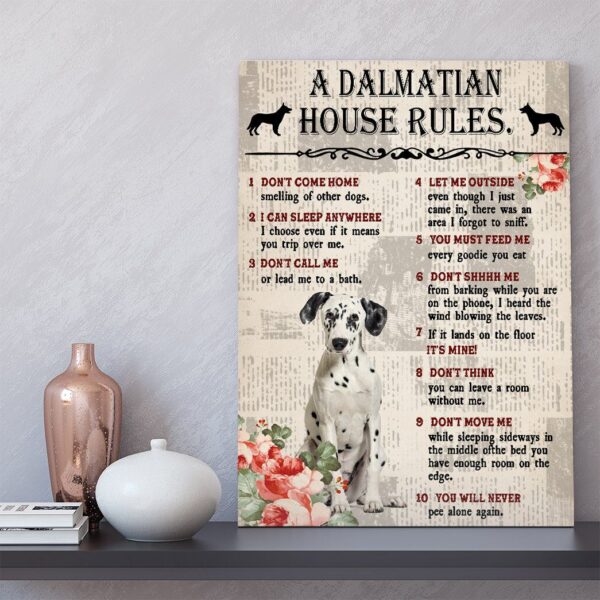 Gearhuman 3D A Dalmatian House Rules Canvas GK040216 Canvas