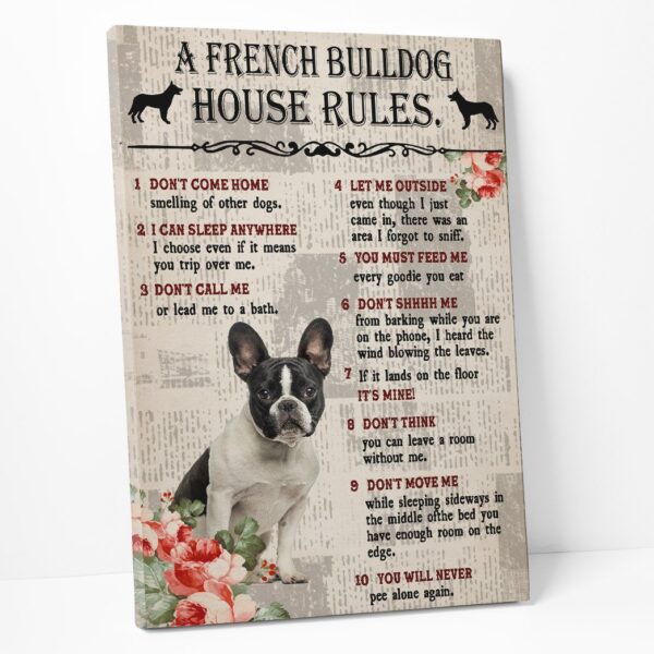Gearhuman 3D A French Bulldog House Rules Canvas GK04021 Canvas